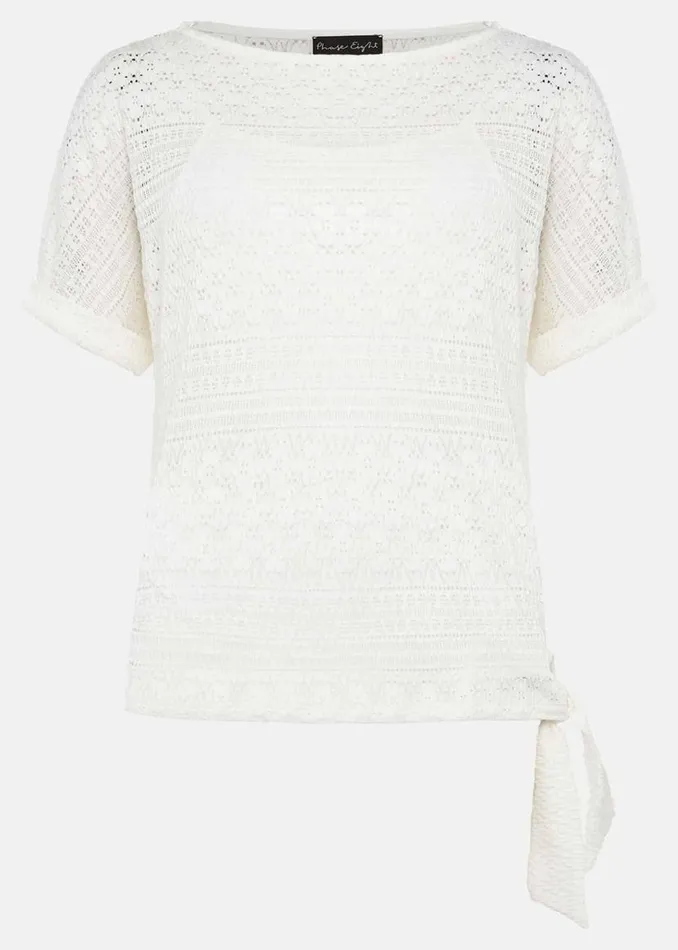 Phase Eight Tops and TShirts Emmlyn Lace Textured Top Ivory 8211 Women