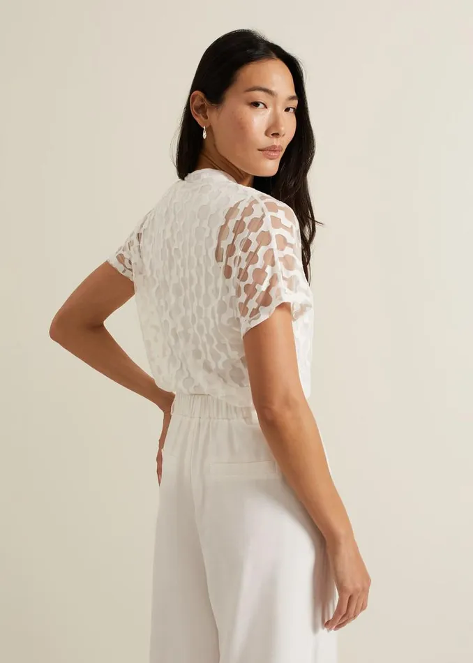 Phase Eight Tops and TShirts Lara Burnout Top Ivory 8211 Women