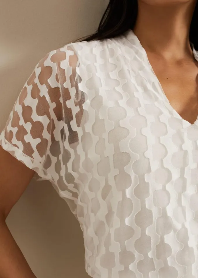 Phase Eight Tops and TShirts Lara Burnout Top Ivory 8211 Women