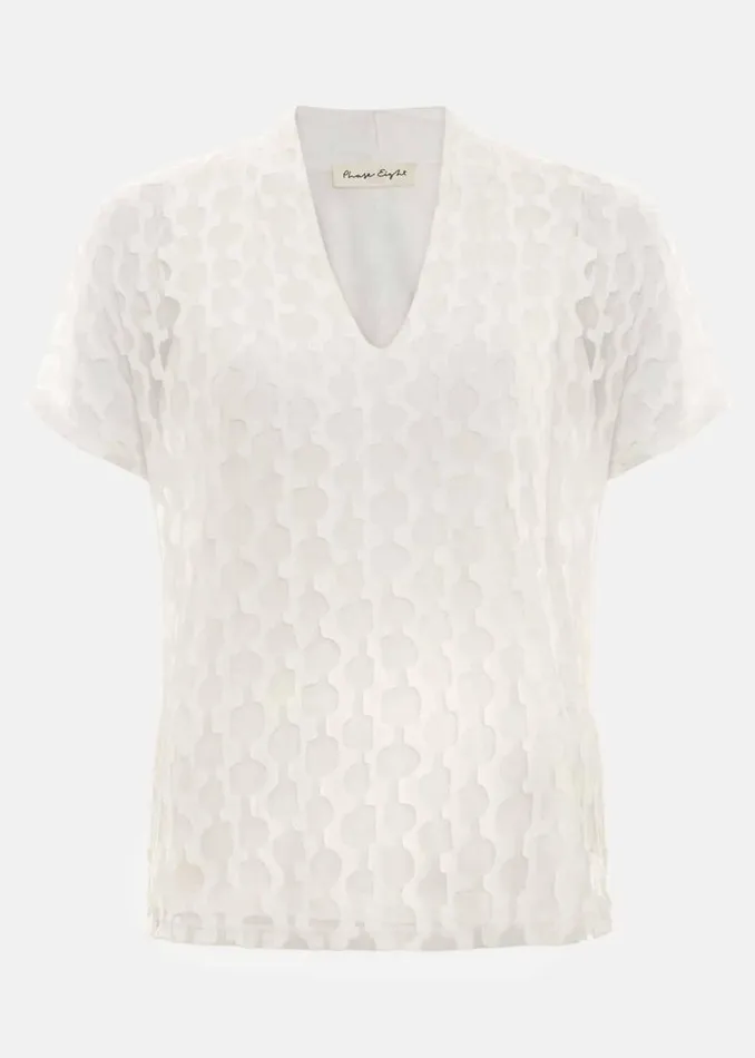 Phase Eight Tops and TShirts Lara Burnout Top Ivory 8211 Women