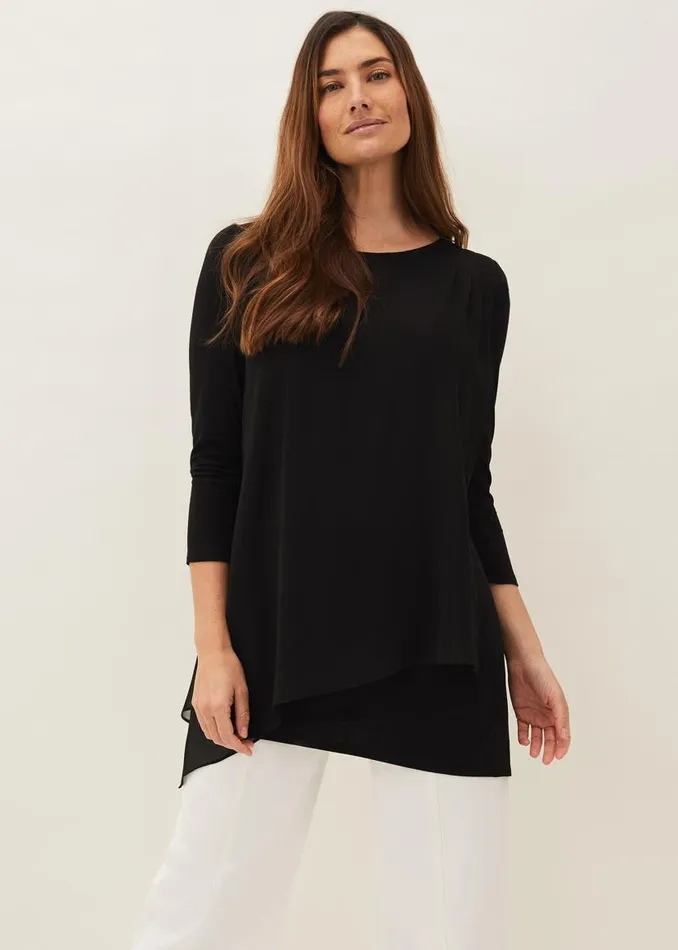 Phase Eight Tops and TShirts Mika Longline Top Black 8211 Women