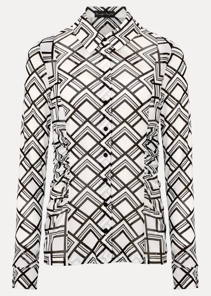 Phase Eight Tops and TShirts Zaylia Geo Mesh Print Shirt Blackivory 8211 Women Phase Eight Tops and TShirts Zaylia Geo Mesh Print Shirt Blackivory 8211 Women