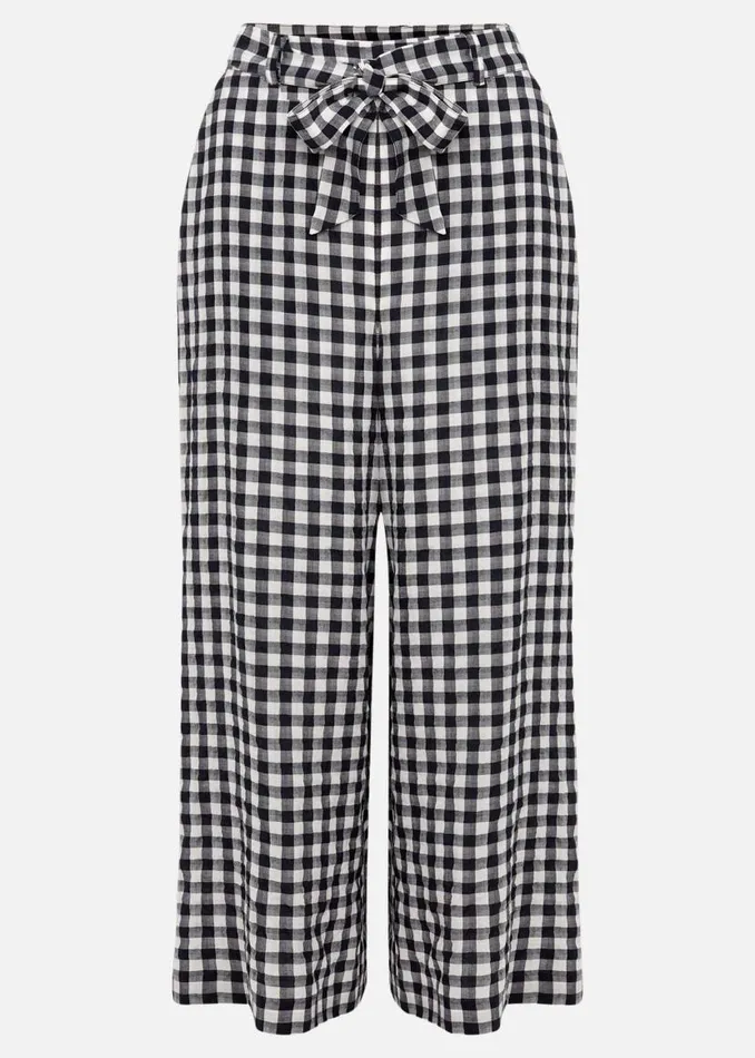 Phase Eight Trousers Clea Gingham Culottes Navyivory 8211 Women