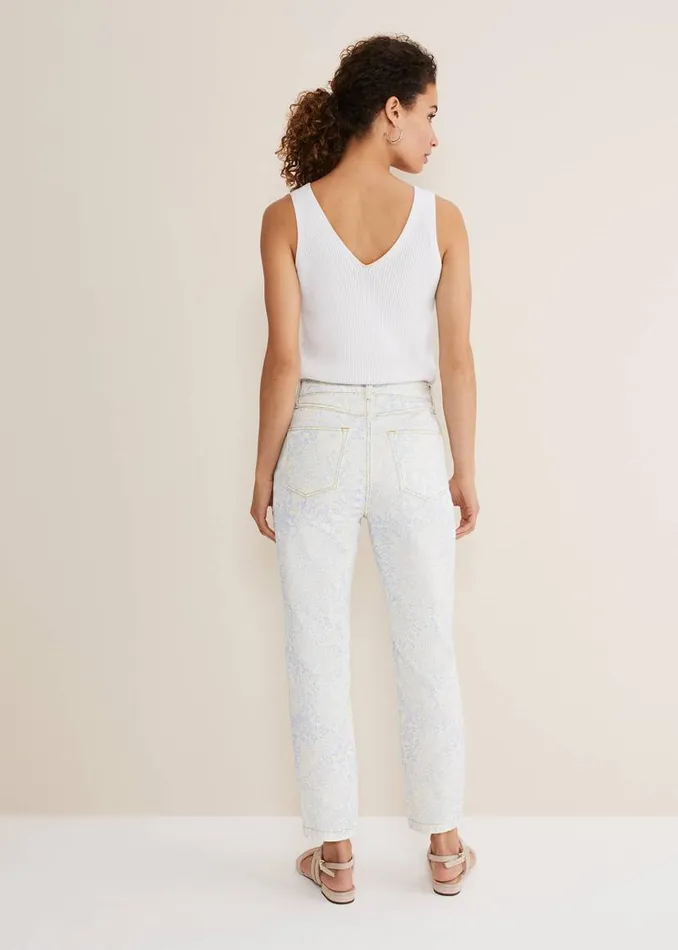 Phase Eight Trousers Cordelia Floral Straight Leg Jeans Ivoryblue 8211 Women Phase Eight Trousers Cordelia Floral Straight Leg Jeans Ivoryblue 8211 Women