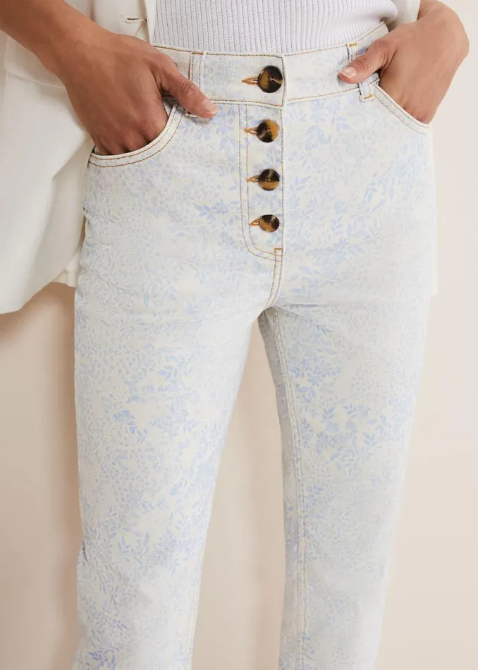 Phase Eight Trousers Cordelia Floral Straight Leg Jeans Ivoryblue 8211 Women Phase Eight Trousers Cordelia Floral Straight Leg Jeans Ivoryblue 8211 Women