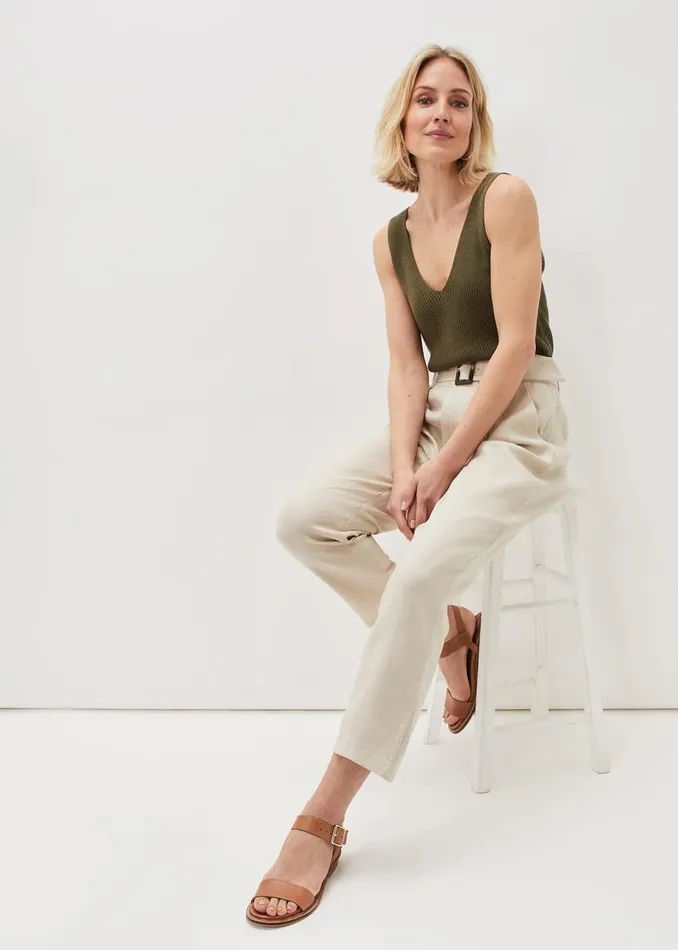 Phase Eight Trousers Hazel Linen Tapered Trousers Stone 8211 Women