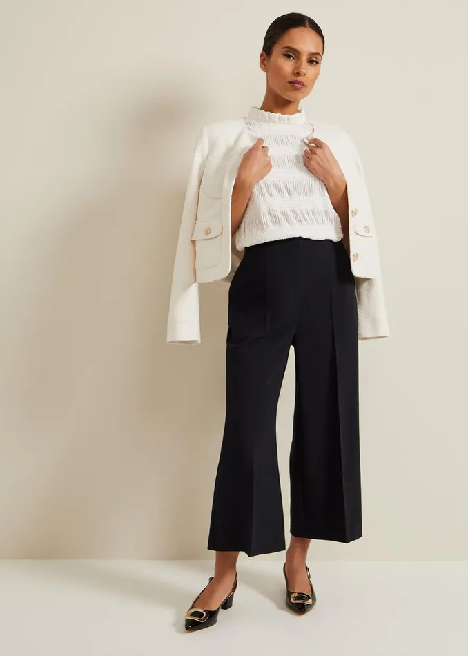 Phase Eight Trousers Petite Aubrielle Clean Crepe Culottes Navy 8211 Women