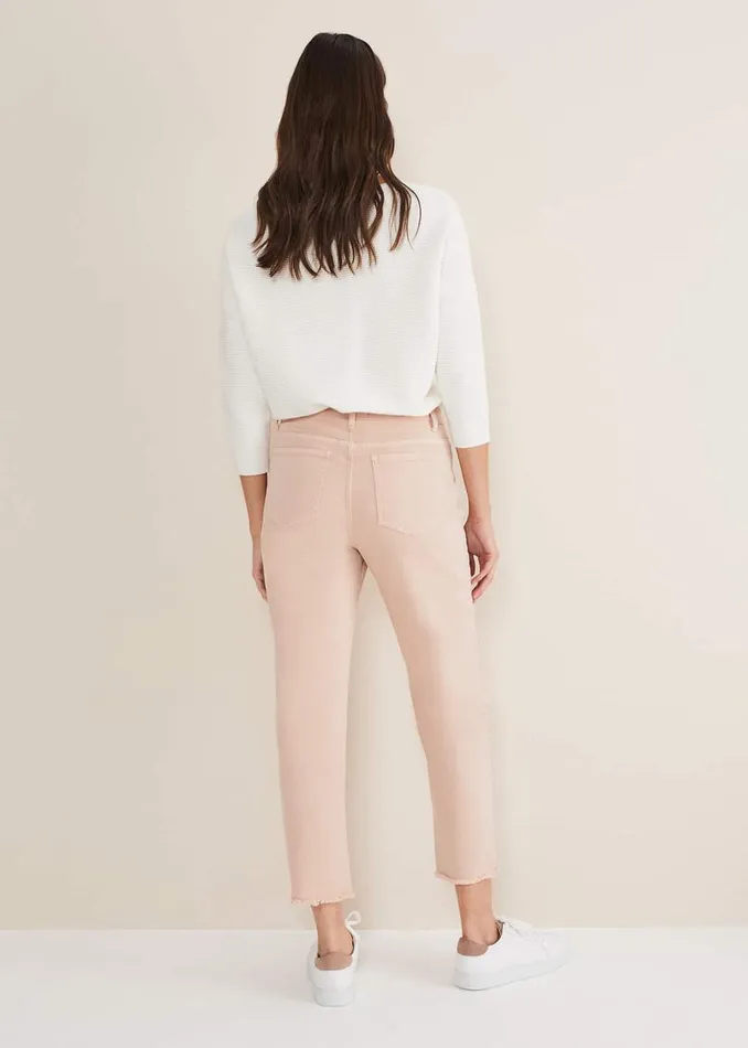 Phase Eight Trousers Petra Raw Hem Straight Leg Jean Pink 8211 Women