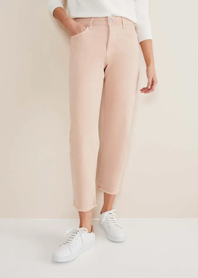 Phase Eight Trousers Petra Raw Hem Straight Leg Jean Pink 8211 Women