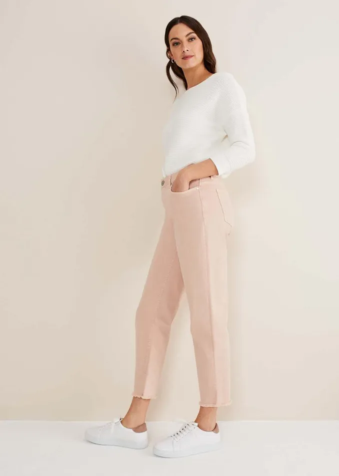 Phase Eight Trousers Petra Raw Hem Straight Leg Jean Pink 8211 Women