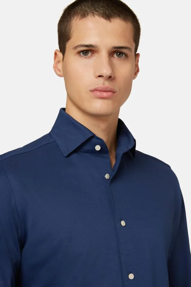 Polo Shirts Men Boggi Milano Regular Fit Japanese Jersey Polo Shirt Navy Blue Polo Shirts Men Boggi Milano Regular Fit Japanese Jersey Polo Shirt Navy Blue
