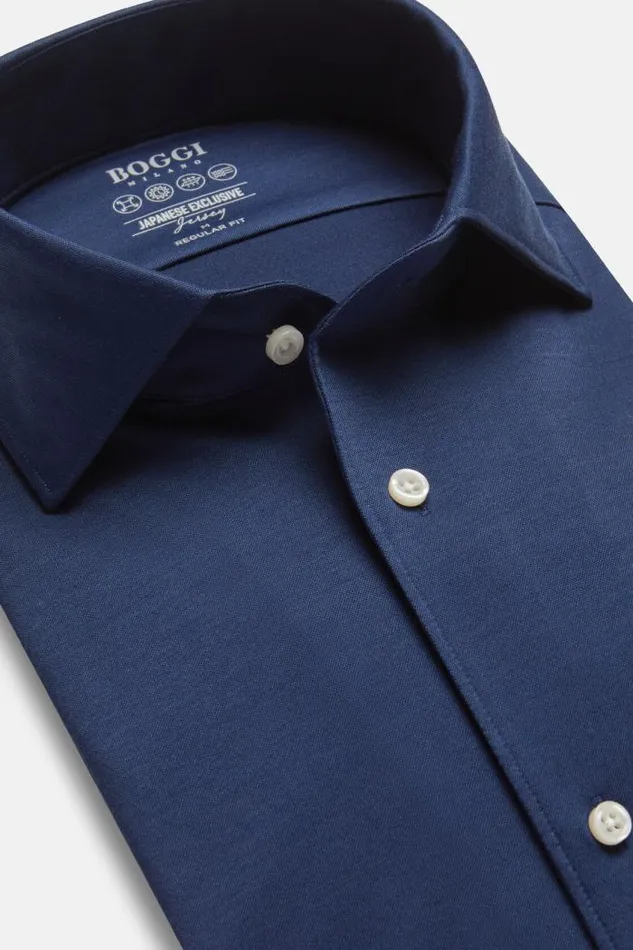 Polo Shirts Men Boggi Milano Regular Fit Japanese Jersey Polo Shirt Navy Blue Polo Shirts Men Boggi Milano Regular Fit Japanese Jersey Polo Shirt Navy Blue