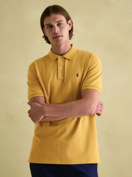 Polo Shirts Men Joules Bright Yellow Regular Fit Cotton Pique Polo Shirt