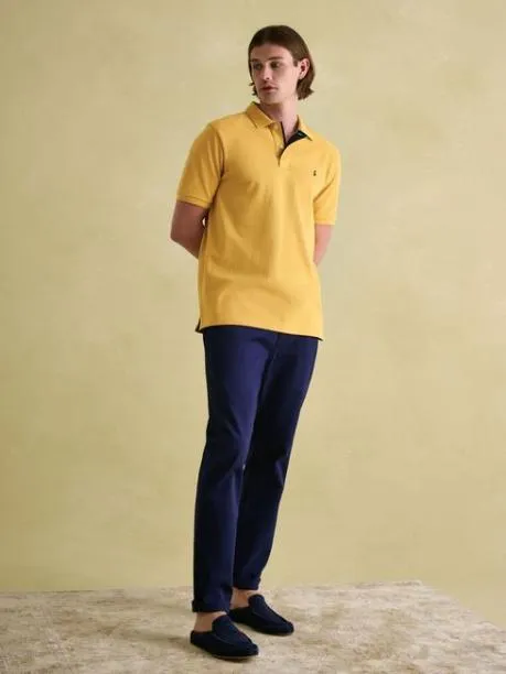 Polo Shirts Men Joules Bright Yellow Regular Fit Cotton Pique Polo Shirt