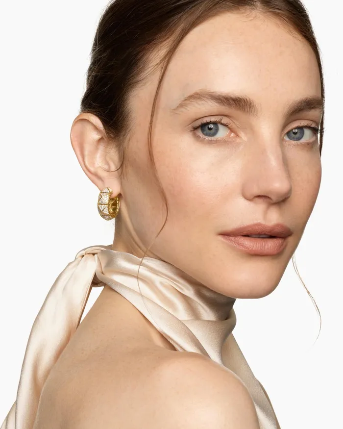 Pyramid Hoop Earrings In 18K Yellow Gold With Diamonds 239mm Women David Yurman Hoop Pyramid Hoop Earrings In 18K Yellow Gold With Diamonds 239mm Women David Yurman Hoop