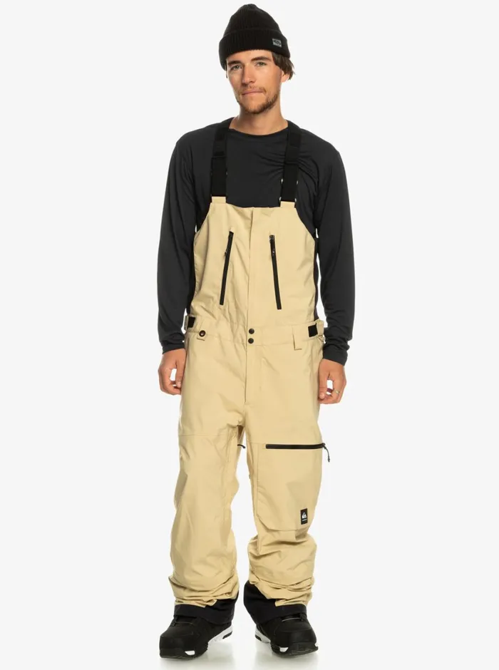 Quiksilver Altostratus Street Shell 2L GORETEX Snow Bib Pants Pale Khaki Mens Snow Pants