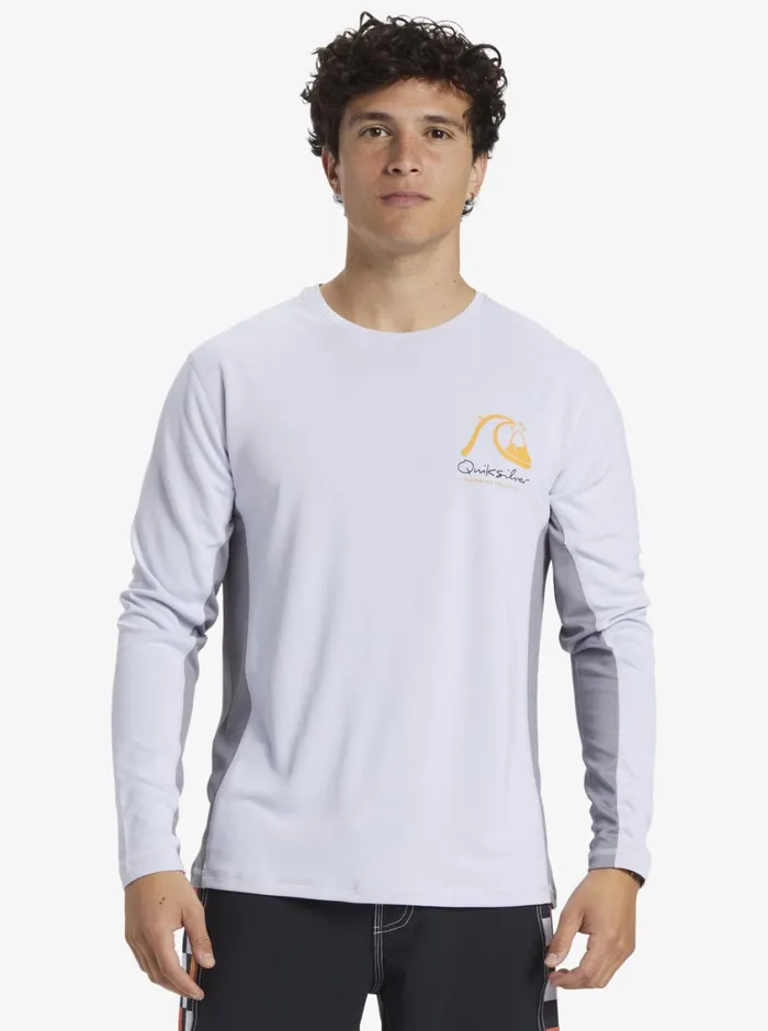 Quiksilver Bamboo Check 2 UPF 50 Long Sleeve Surf Tee White MensWaterman Rashguards Quiksilver Bamboo Check 2 UPF 50 Long Sleeve Surf Tee White MensWaterman Rashguards