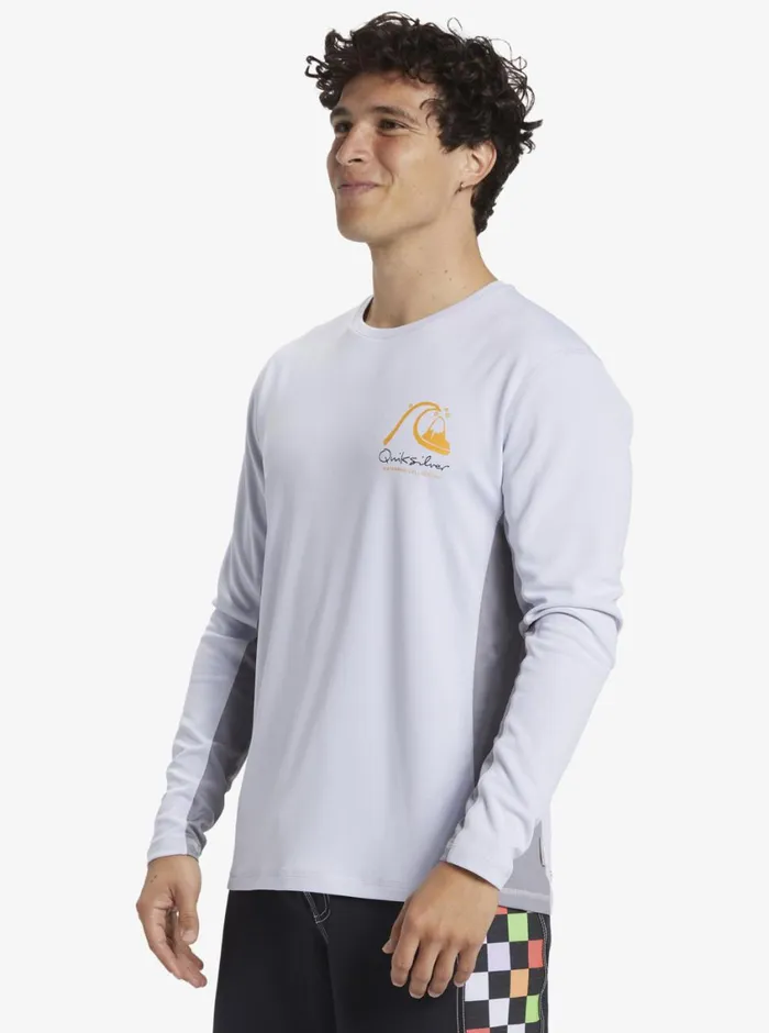 Quiksilver Bamboo Check 2 UPF 50 Long Sleeve Surf Tee White MensWaterman Rashguards Quiksilver Bamboo Check 2 UPF 50 Long Sleeve Surf Tee White MensWaterman Rashguards