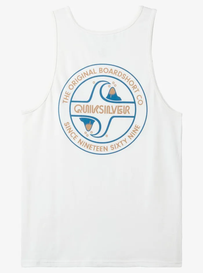 Quiksilver Circle Back Tank Top White Mens Tees Quiksilver Circle Back Tank Top White Mens Tees