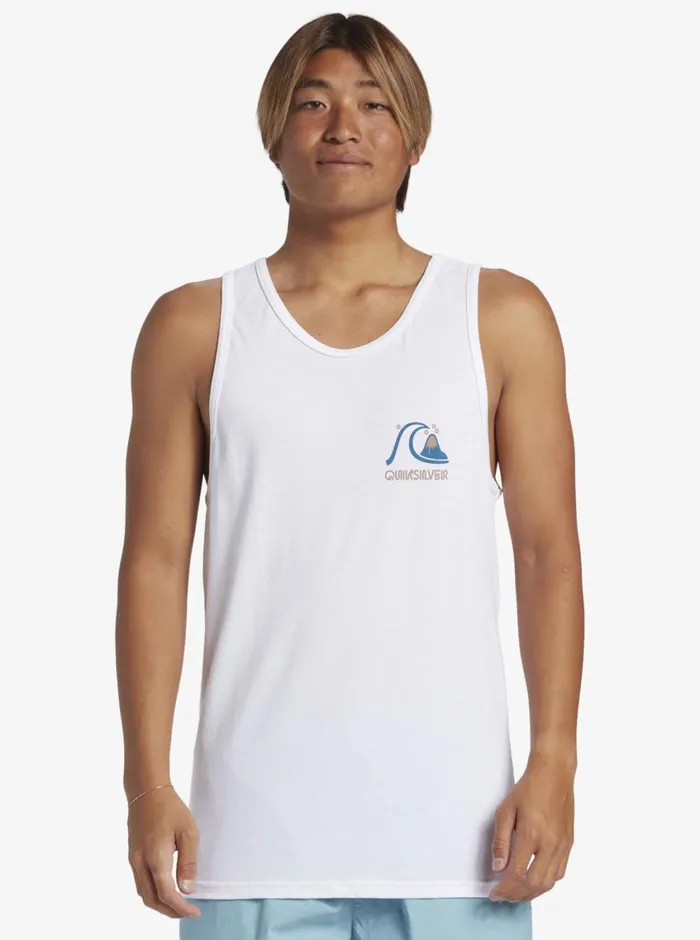 Quiksilver Circle Back Tank Top White Mens Tees Quiksilver Circle Back Tank Top White Mens Tees