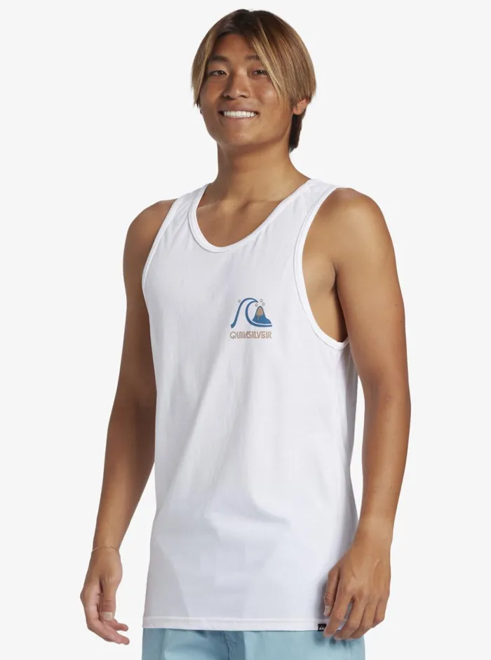 Quiksilver Circle Back Tank Top White Mens Tees Quiksilver Circle Back Tank Top White Mens Tees