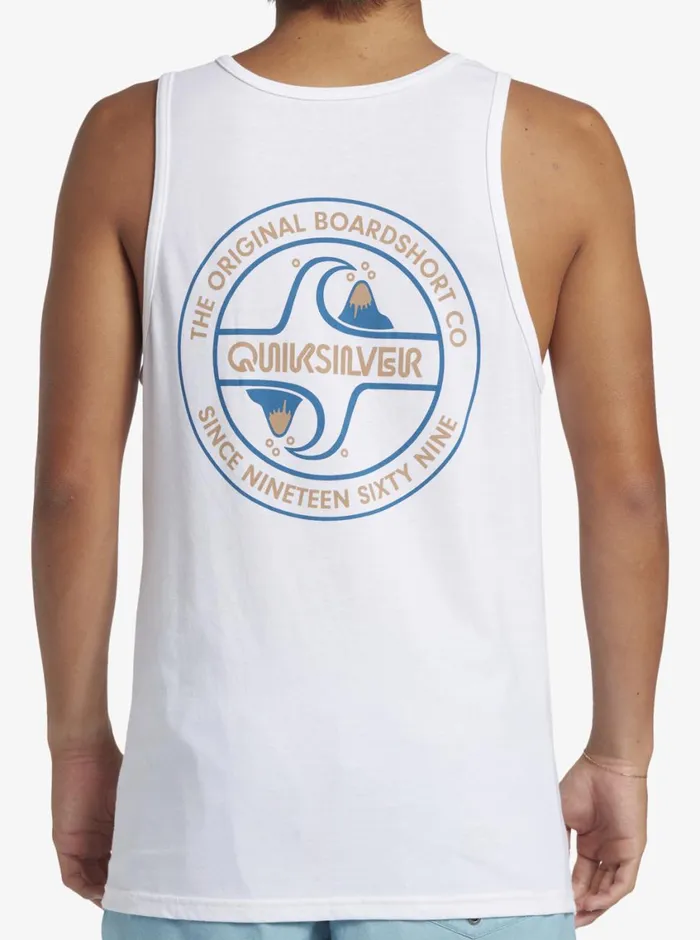 Quiksilver Circle Back Tank Top White Mens Tees Quiksilver Circle Back Tank Top White Mens Tees
