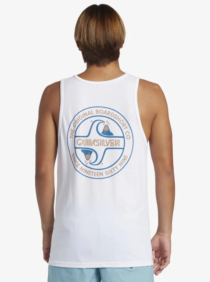 Quiksilver Circle Back Tank Top White Mens Tees Quiksilver Circle Back Tank Top White Mens Tees