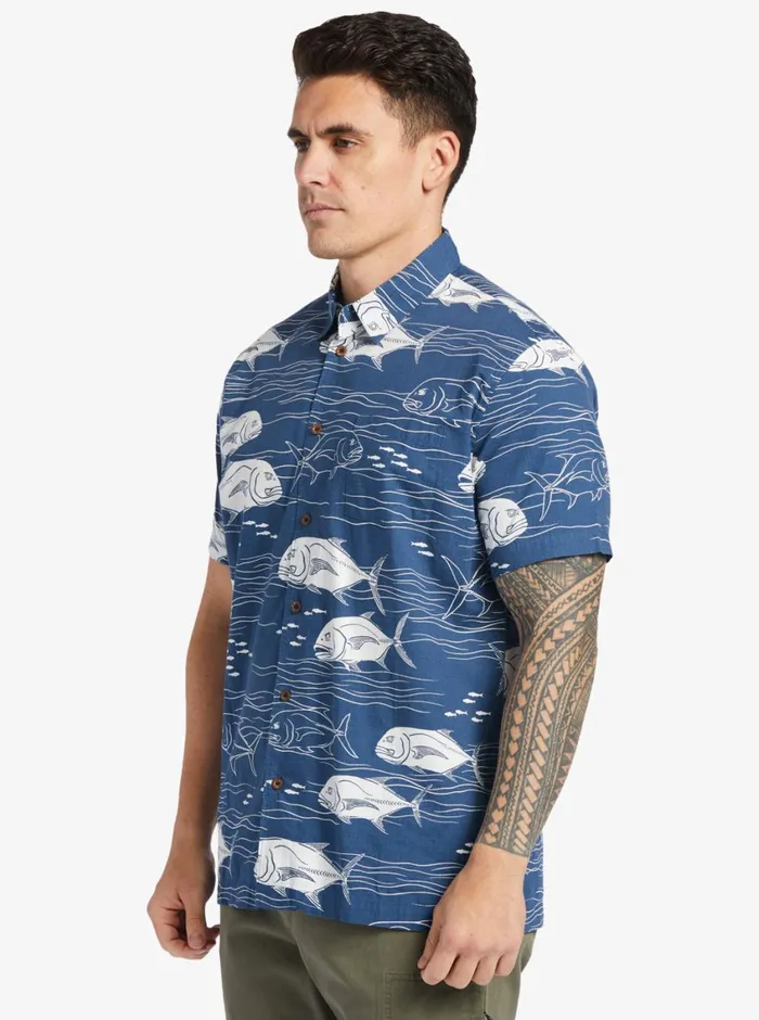 Quiksilver Dive Sites Woven Shirt Ensign Blue Dive Sites MensWaterman Shirts and Polos Quiksilver Dive Sites Woven Shirt Ensign Blue Dive Sites MensWaterman Shirts and Polos