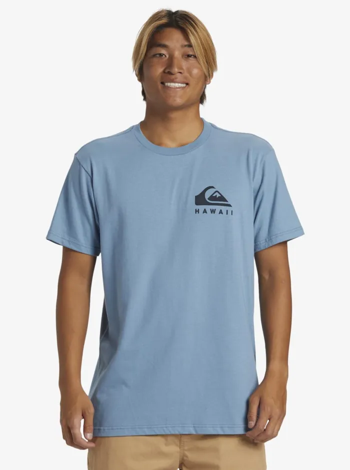 Quiksilver Hawaii Noggin TShirt Blue Shadow Mens Tees