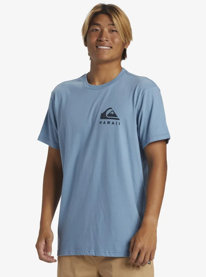Quiksilver Hawaii Noggin TShirt Blue Shadow Mens Tees Quiksilver Hawaii Noggin TShirt Blue Shadow Mens Tees