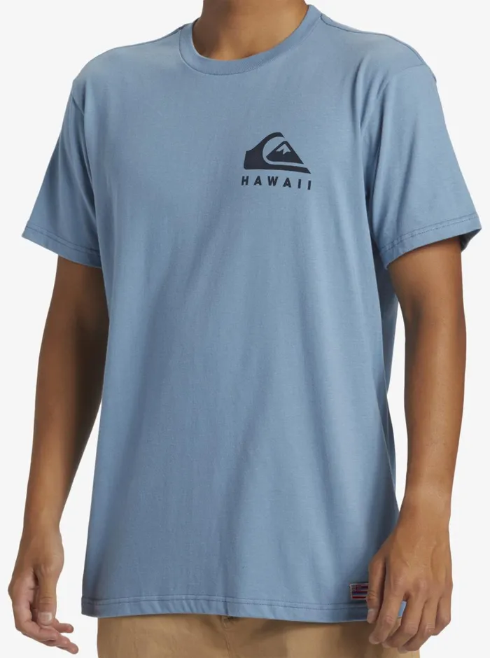 Quiksilver Hawaii Noggin TShirt Blue Shadow Mens Tees Quiksilver Hawaii Noggin TShirt Blue Shadow Mens Tees