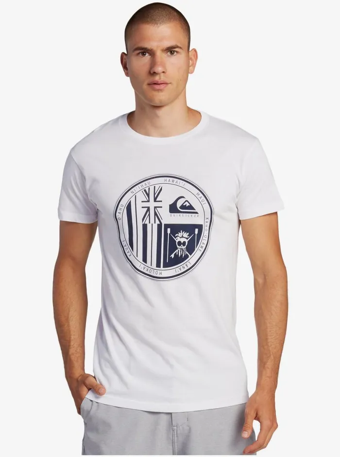 Quiksilver HI Ikaika TShirt White Mens Tees Quiksilver HI Ikaika TShirt White Mens Tees