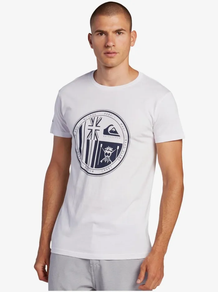 Quiksilver HI Ikaika TShirt White Mens Tees Quiksilver HI Ikaika TShirt White Mens Tees