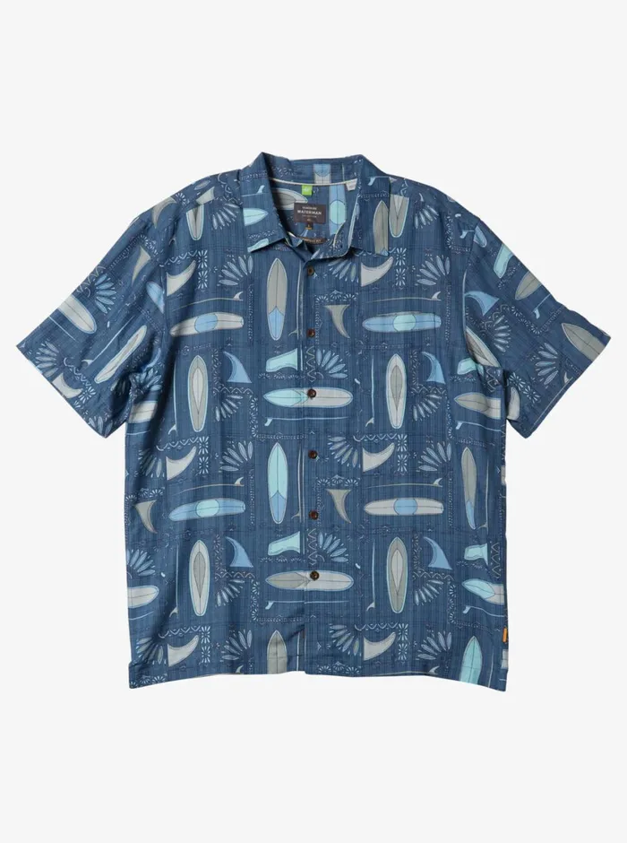 Quiksilver Long Boards Woven Shirt Longboards Ensign Blue MensWaterman Shirts and Polos