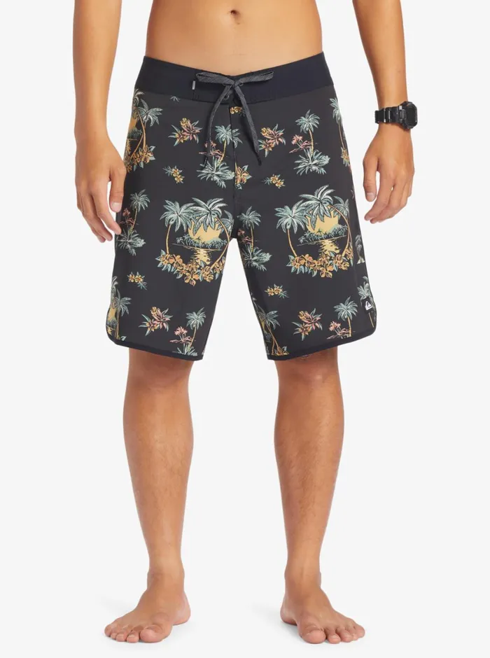Quiksilver Surfsilk Scallop 19034 Boardshorts Black Palm Spritz Mens Shorts and Amphibians Quiksilver Surfsilk Scallop 19034 Boardshorts Black Palm Spritz Mens Shorts and Amphibians
