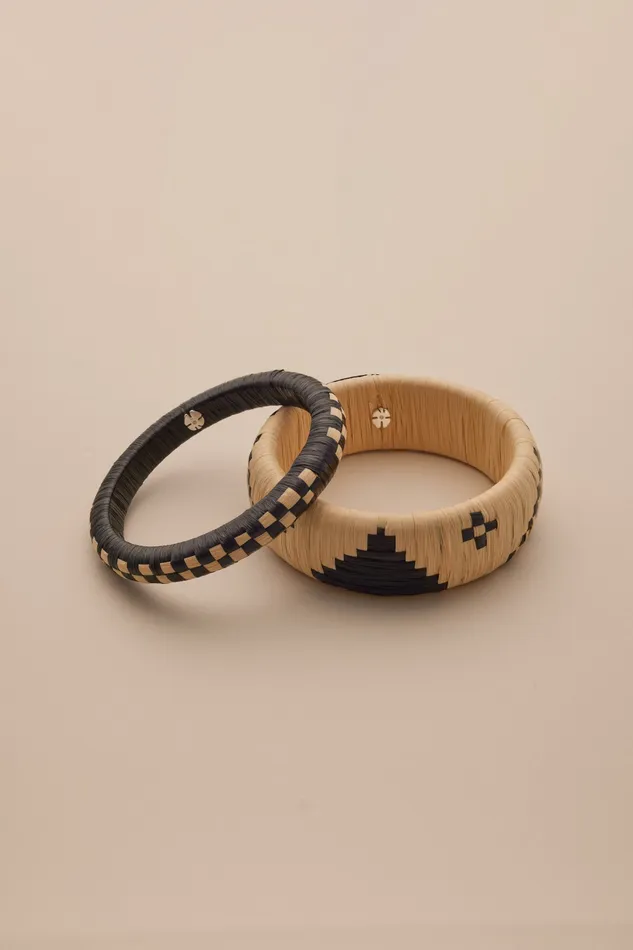 Raffia Bangle Set Silver Women Lucky Brand Jewelry