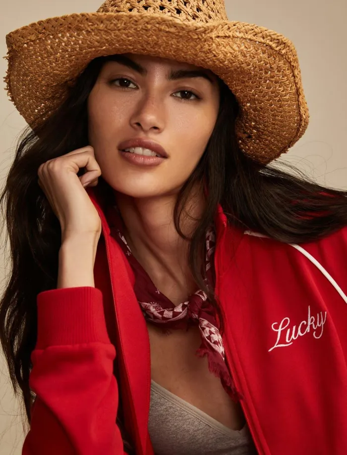 Raglan Track Jacket True Red Women Lucky Brand Activewear
