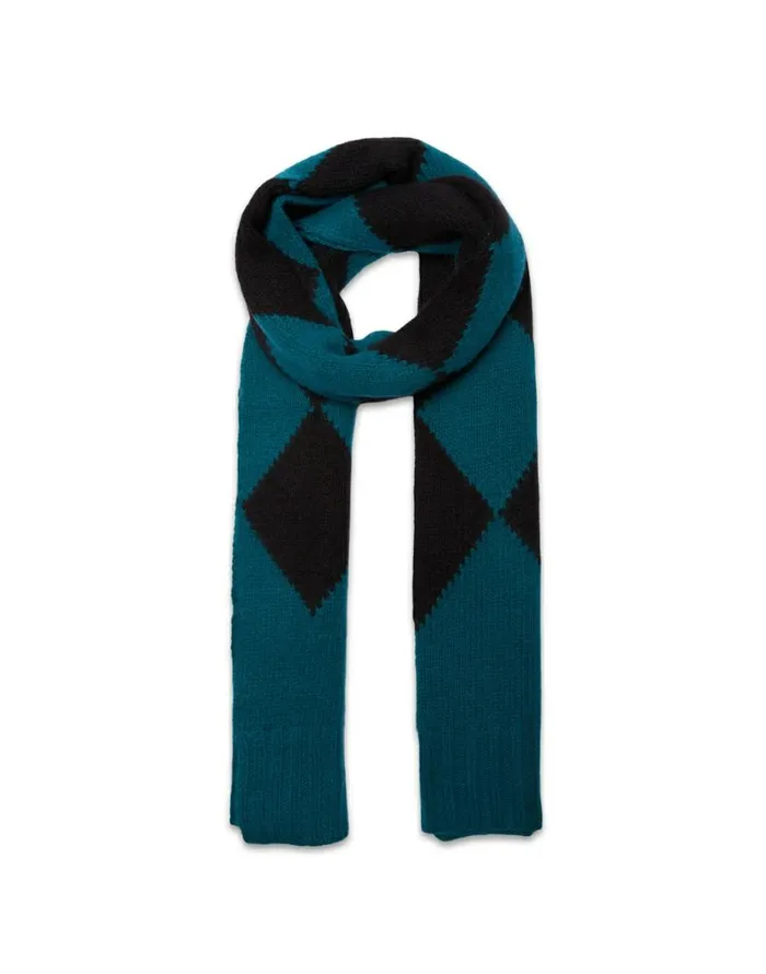 Ready To Wear Foulards and Scarves La Double J Argyle Scarf Green Black Ready To Wear Foulards and Scarves La Double J Argyle Scarf Green Black