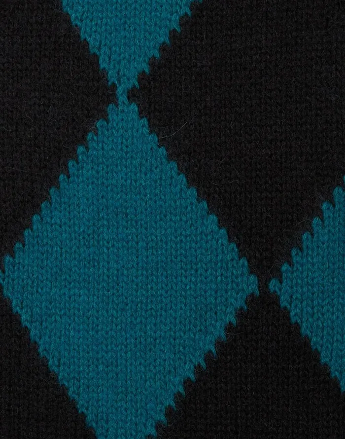 Ready To Wear Foulards and Scarves La Double J Argyle Scarf Green Black Ready To Wear Foulards and Scarves La Double J Argyle Scarf Green Black