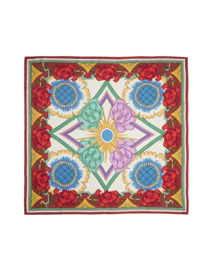 Ready To Wear Foulards and Scarves La Double J Scarf Double 90X90 Taormina Place Ivory Ready To Wear Foulards and Scarves La Double J Scarf Double 90X90 Taormina Place Ivory