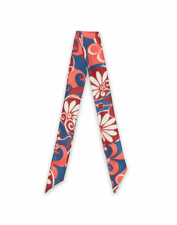 Ready To Wear Foulards and Scarves La Double J Slim Scarf Moonflower Navy