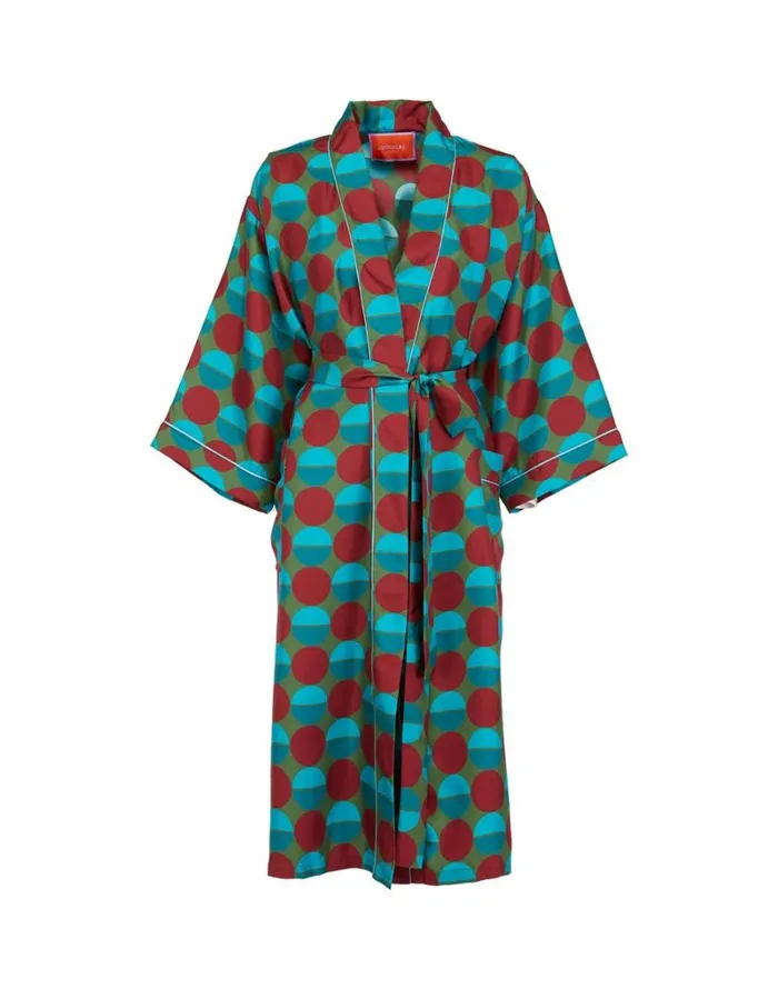 Ready To Wear Loungewear La Double J Silk Robe Sfere Grandi Verde Ready To Wear Loungewear La Double J Silk Robe Sfere Grandi Verde
