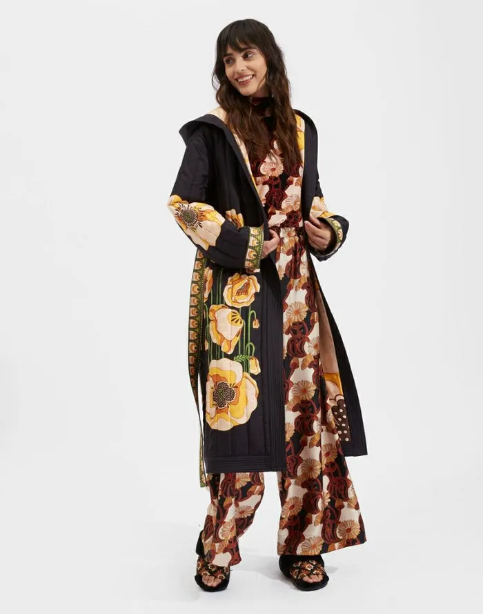 Ready To Wear Outerwear La Double J Reversible Puffer Robe Place Poppies Black Place