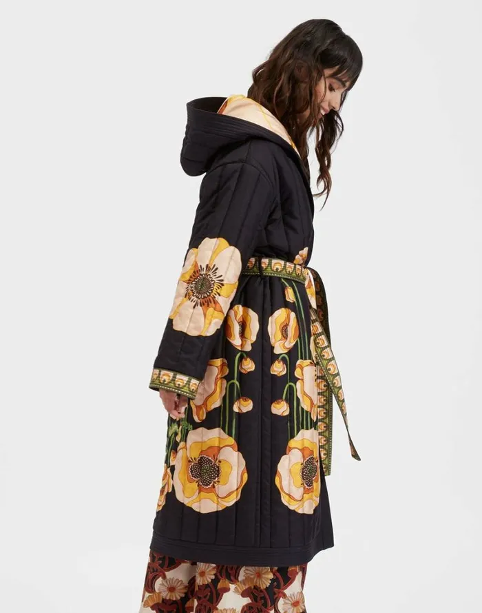 Ready To Wear Outerwear La Double J Reversible Puffer Robe Place Poppies Black Place Ready To Wear Outerwear La Double J Reversible Puffer Robe Place Poppies Black Place