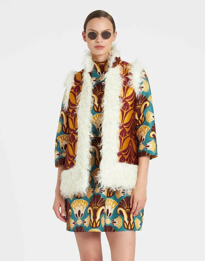Ready To Wear Outerwear La Double J Sleeveless Folk Jacket Papyrus Gold