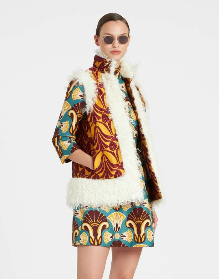 Ready To Wear Outerwear La Double J Sleeveless Folk Jacket Papyrus Gold Ready To Wear Outerwear La Double J Sleeveless Folk Jacket Papyrus Gold