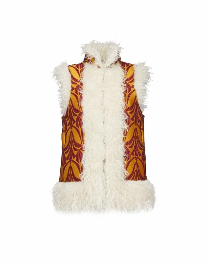 Ready To Wear Outerwear La Double J Sleeveless Folk Jacket Papyrus Gold Ready To Wear Outerwear La Double J Sleeveless Folk Jacket Papyrus Gold