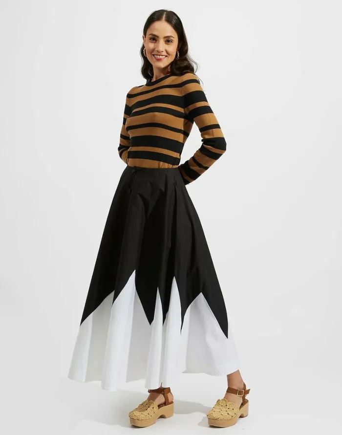 Ready To Wear Skirts La Double J Holiday Skirt Intarsio Color Block Bw