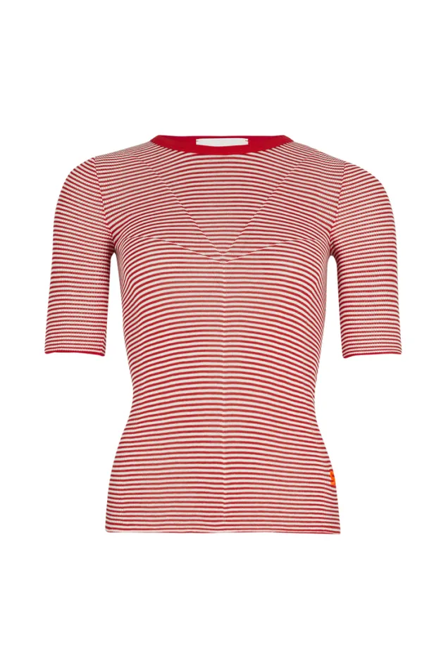 Readytowear TShirts Sonia Rykiel Shortsleeved Crewneck Top In Cotton And Silk