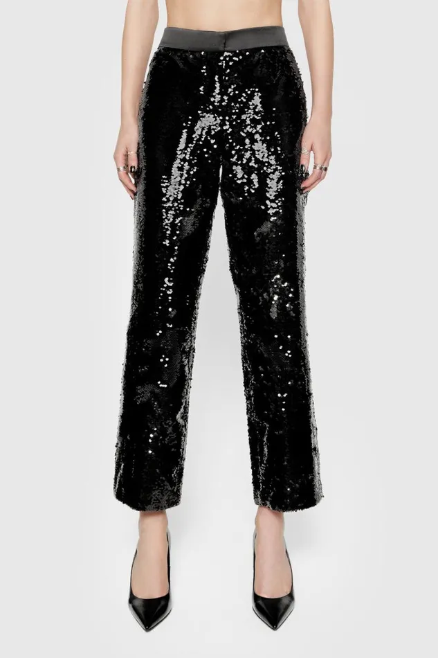 Rebecca Minkoff Bottoms Jane Sequin Trouser Black 8211 Clothing